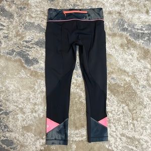 Lululemon Leggings Womens 4 Pink Black Pace Rival Crop Full On Luxtreme Active